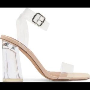 Steve Madden hundred clear heeled sandal- brand new